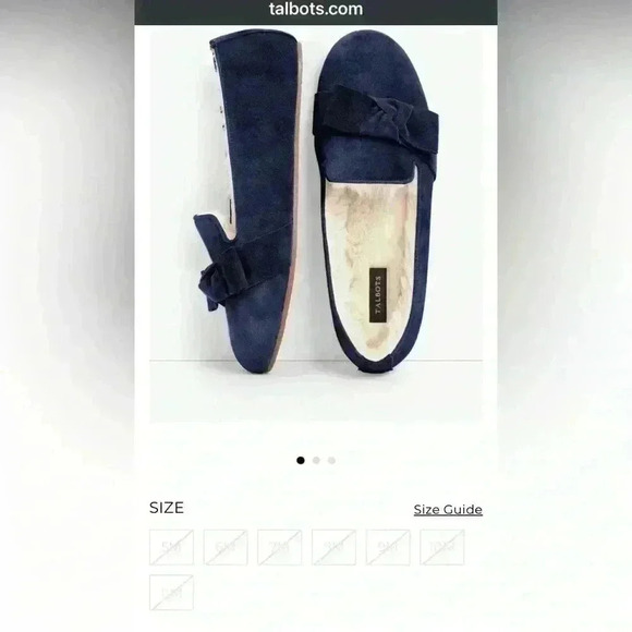 Talbots Fireside Bow Slippers - suede. Size 5M, NWOT. - Picture 2 of 6